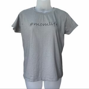 Anvil Gray #momlife Short Sleeve T-Shirt Women's Size Medium
